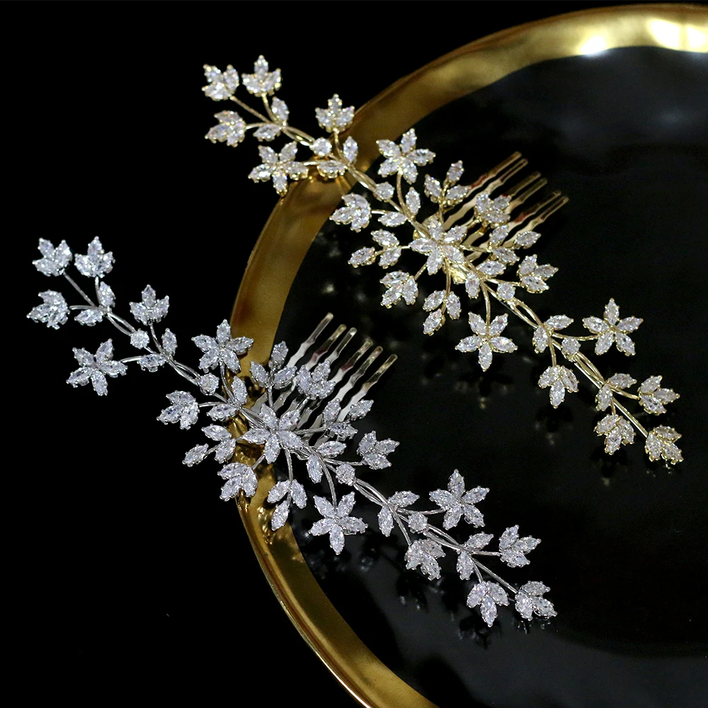 

ASNORA High quality zirconia hair comb bridal jewelry headdress wedding hair accessories beauty salon accessories