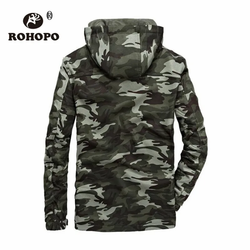 Military Camouflage Casual Jacket Spring Soft Top Quality Tactical Leisure Hooded Knitting Sportswear 2019 rohopo Casual Jackets