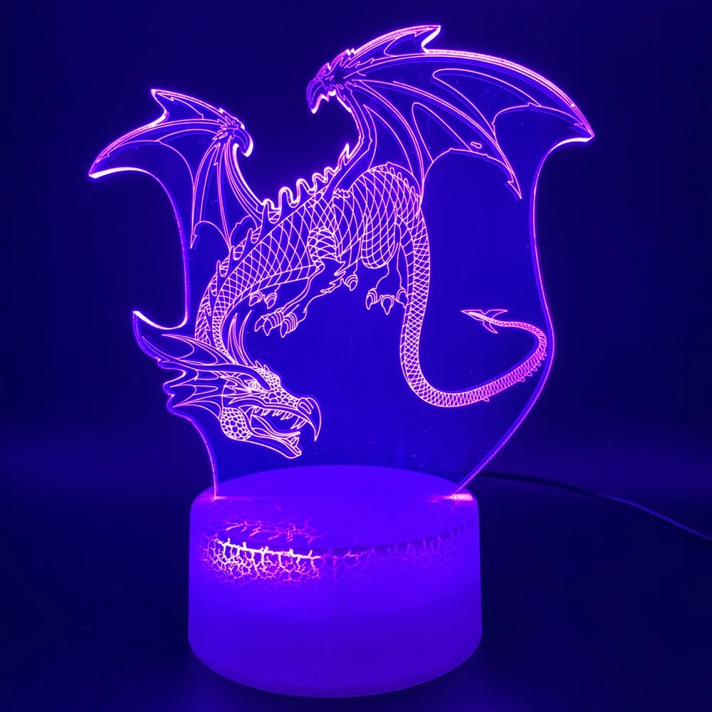 3D иллюзия светодиодный ночник лампа дракон офисная комната декоративный свет детский подарок дети ночник для спальни динозавр птерозавры