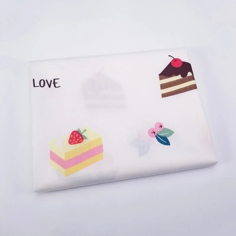 

Lovely Cake Printing Cotton Twill Fabric Handmede DIY Bedding Patchwork Crafts Cloth Sewing Quilting Cotton Material Fabric