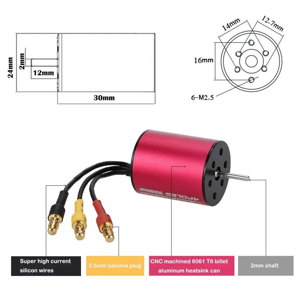 GoolRC автомобильный двигатель RC часть S2430 7200KV бесщеточный двигатель 25A ESC Электрический 2,2 кг металлический редуктор комбинированный Серводвигатель Набор для 1/16 1/18 RC автомобилей