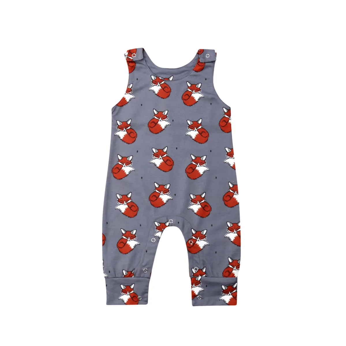 

Pudcoco 2019 Newborn Toddler Baby Boy Girl Summer Sleeveless Romper Fox Jumpsuit Outfits Casual Sunsuit Clothing