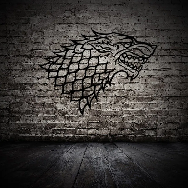 House Stark Of Winterfell Badge Direwolf Wall Stickers Home Decor For Bedroom Pvc Mural Game Of Thrones Vinyl Decal Wall Sticker