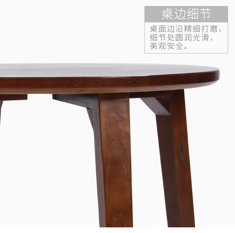 100% Wooden Tea Table round small coffee table creative Nordic round small side table