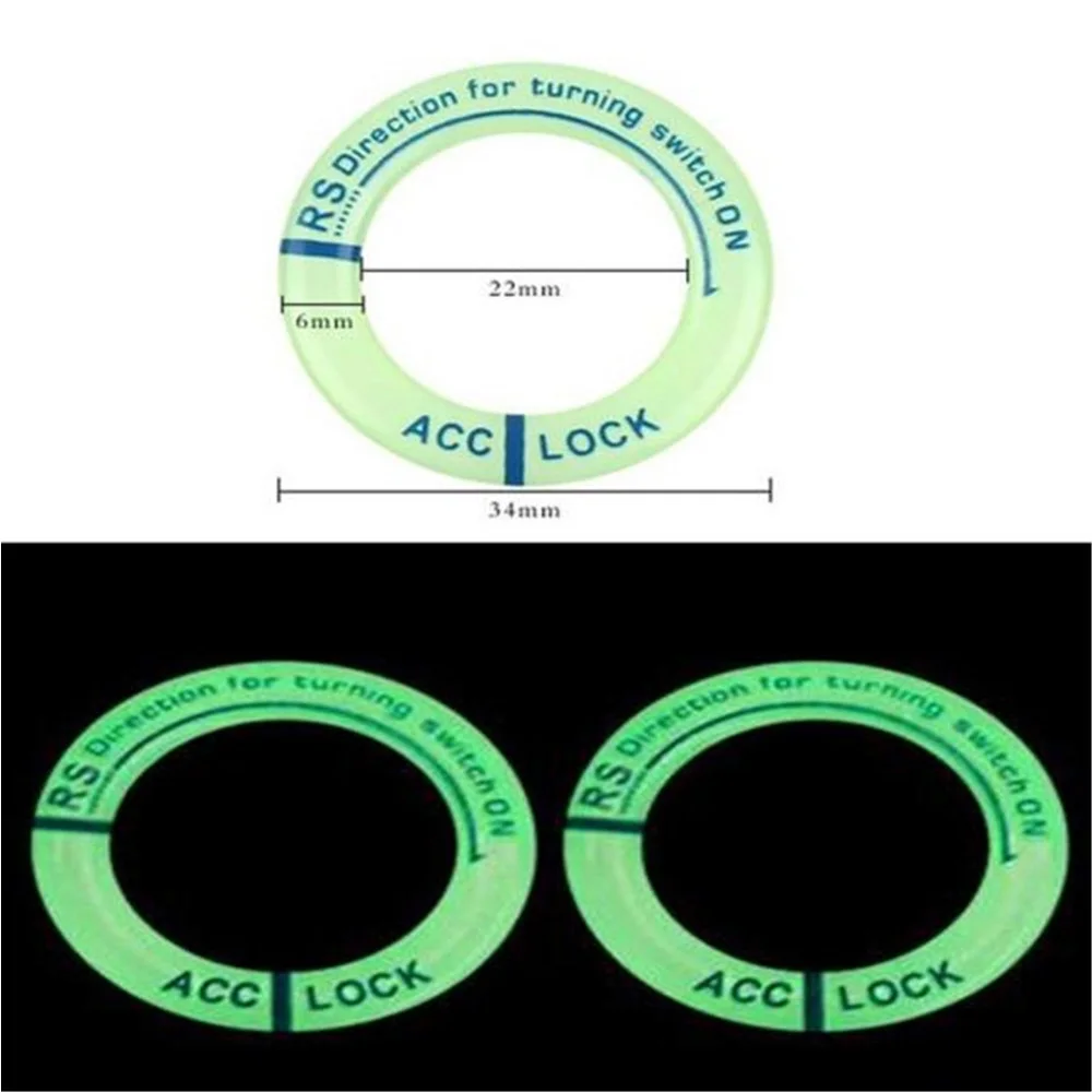 3D автомобильный Стайлинг светящееся кольцо для ключей с отверстием наклейка люминесцентный переключатель зажигания Крышка мотоциклетная круглая наклейка светильник украшение Универсальный Fit