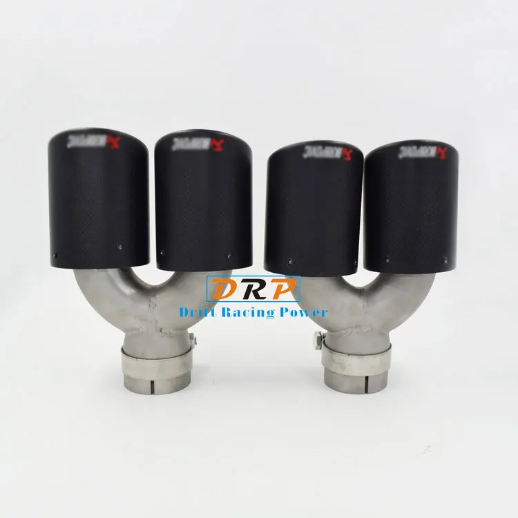 

Hotselling Hight Quality Y type New Ak Auto Durable Lightweight Carbon Fiber Exhaust Pipe Double Exhasut Muffler Tip Same Lengh