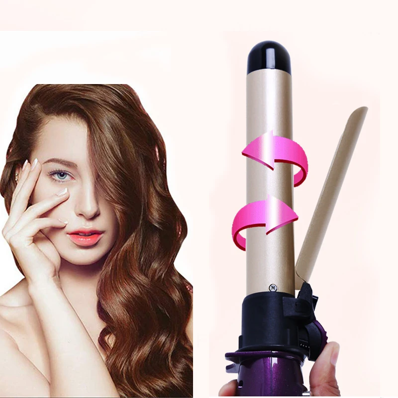 

Automatic Hair Curler Heating Hair Care Styling Tools LCD Screen Rotating Magic Hair Curling Iron Wave Wand Curler Roller 1 Inch