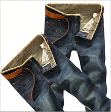 2016 Men s Jeans Slim Straight Jeans Fashion Casual Pants Plus Size Wash Jeans Slim Elastic