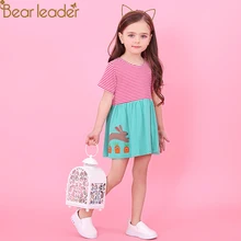 Bear leader/платье для девочек Новинка года, летние стильные платья для маленьких девочек кружевное платье принцессы без рукавов с рисунком кота для детей возрастом от 18 месяцев до 6 лет