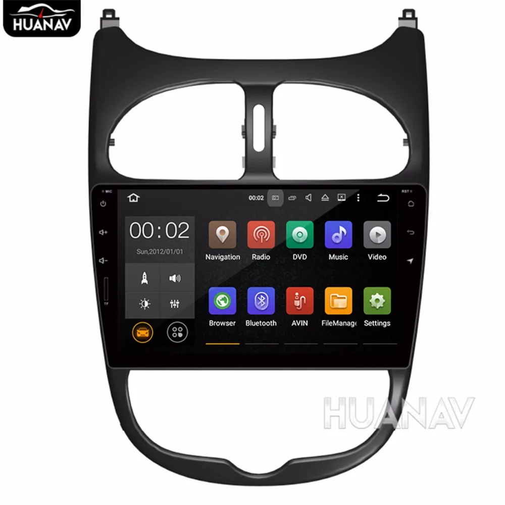 Top Android8.0 4GB+32GB/Android7.1 2GB+16GB Car DVD player GPS navigation for Peugeot 206 2000-2016 Car GPS Navigation Head Unit 1