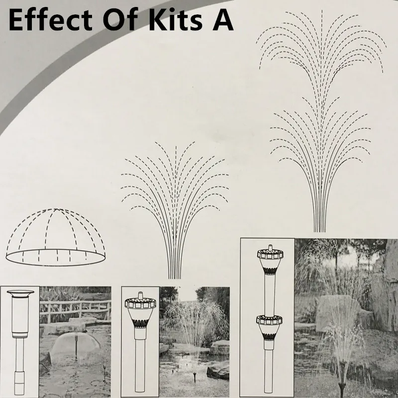 Набор пластиковых насадок для фонтана для садового пруда