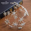 HIMSTORY-Tiara con cristales y estrellas para novia, tocado de novia, diamantes de imitación, joyería para el cabello, accesorios de boda ► Foto 1/6