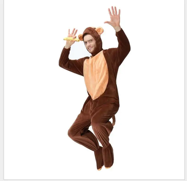 Adult Monkey Costume For Men With Tail Cute Warm Thick Cosplay