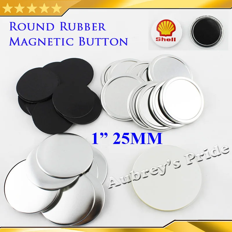 

1" 25mm 100 Sets Soft Rubber Magnetic Button Supply Materials for Professional Badge Button Maker