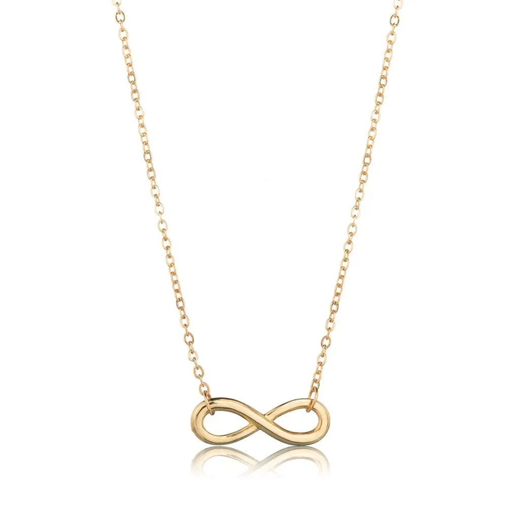 

UNB Gold Color Love Number 8 Endless Heart Necklace & Pendant For Women Forever Eternal Friendship Infinity Fashion Jewelry