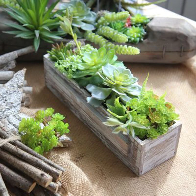 

1pc Flocking Artificial Plants Fake Succulents Bonsai Desktop Vivid Plants Wedding Decoration Plant Plante Artificielle