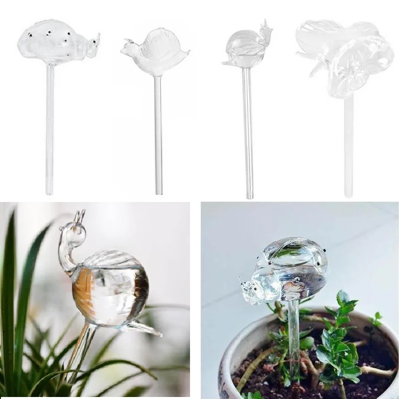 

Plants Flowers Water Feeder Automatic Self Watering Devices Clear Glass Water Feeder Bird Plant Watering Device Home Garden