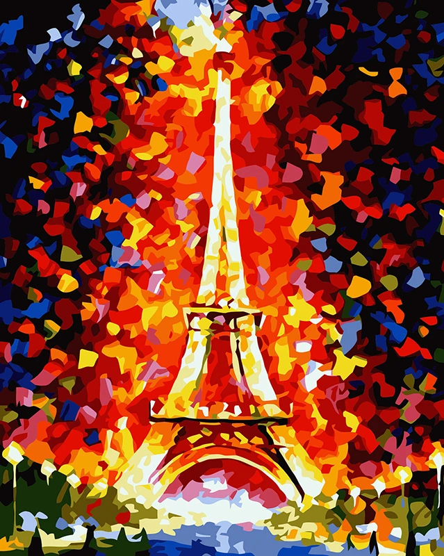 

Hand painting Eiffel Tower landscape oil painting oil painting art wall to wall of home decoration G186 40X50cm