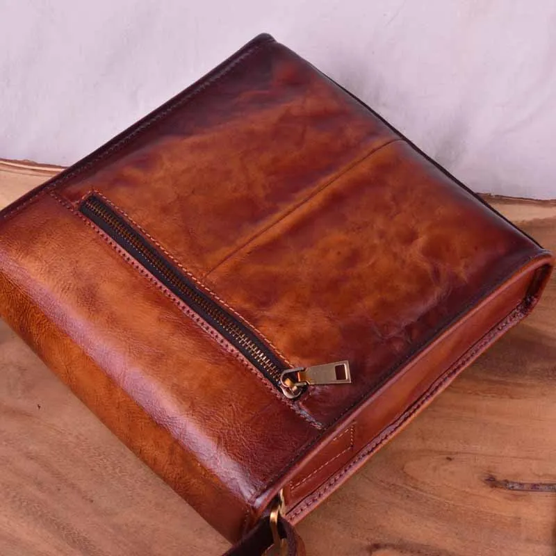 AETOO Retro Mad Horse Purse, head-layer cowhide men's shoulder bag, casual vertical leather crossbody bag