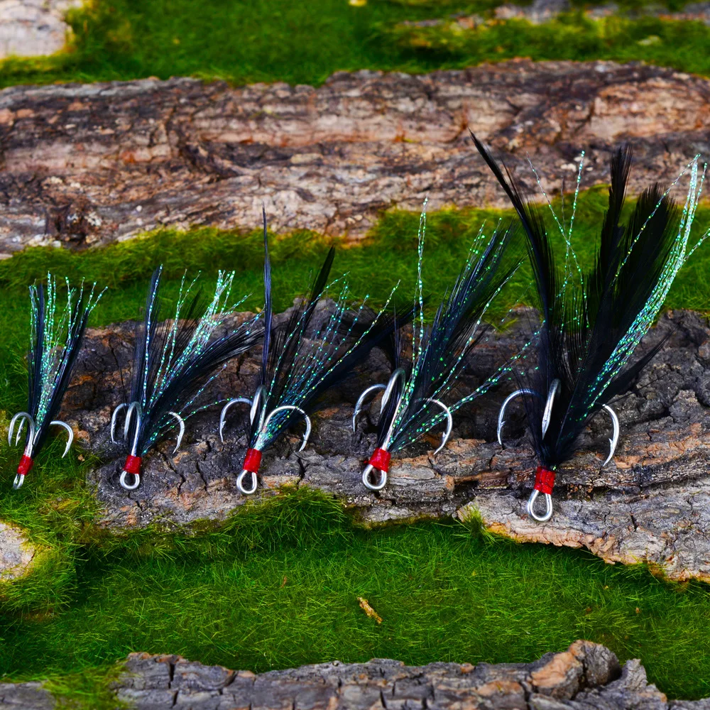 

10pcs/lot New Fishing 2#-10# Fishing Hook with Feather Treble Peche Carp Fishing Jig Hooks Fishing Tackle Pesca Equipment