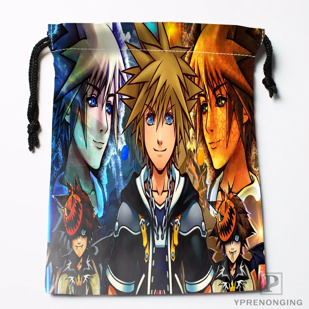 Custom Kingdom Hearts Drawstring Bags Printing Travel Storage Mini Pouch Swim Hiking Toy Bag Size 18x22cm