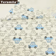 Teramila хлопок Ткань мягкий мультфильм синий и белый автомобили конструкций twill жир четверть стежка текстильная Материал Постельные принадлежности ремесла