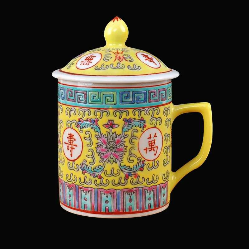 Factory junk Jingdezhen ceramic pastel hand-painted longevity boundless master cup tea cup old-fashioned water owner cup 6