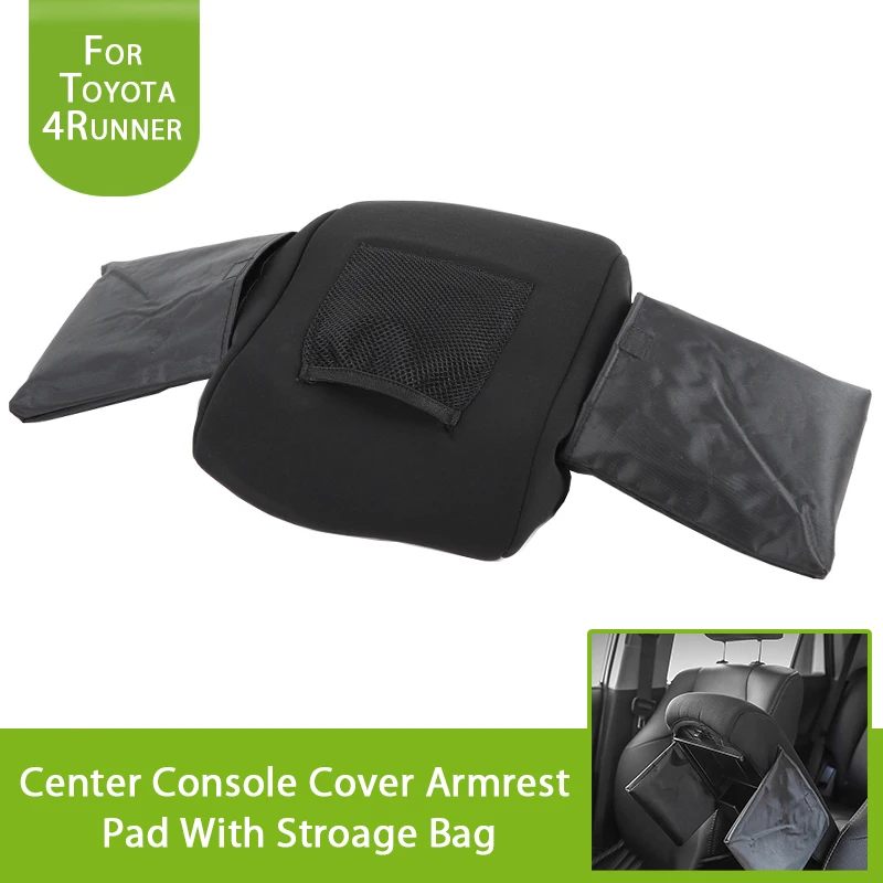 

For Toyota 4Runner 2017 2018 2019 2020 Black Center Console Cover Armrest Pad With Stroage Bag Protection Interior Accessories
