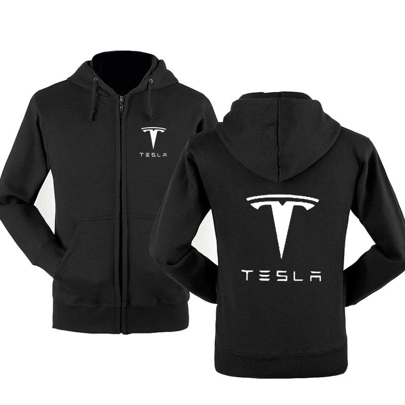  New Fashion Tesla Car Logo Sweatshirt Hoodies Men Hoody Spring Autumn Fleece Cotton Zipper Jacket H
