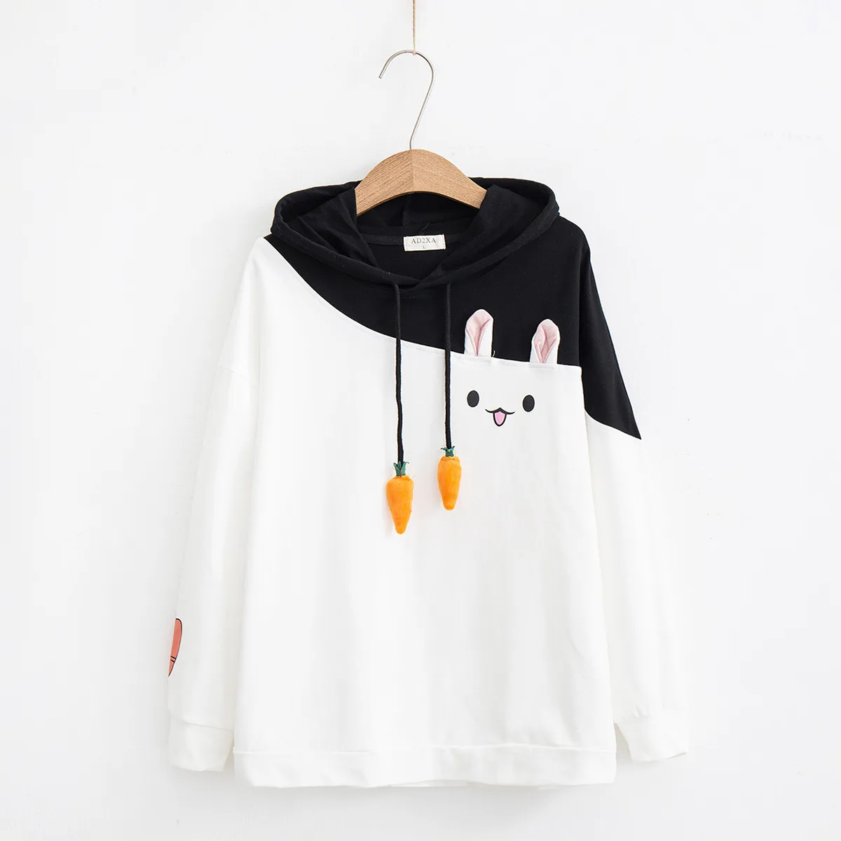 

The new autumn mori girl hooded drawstring string turnip rabbit sweatshirt beautiful schoolgirl pullover clothes