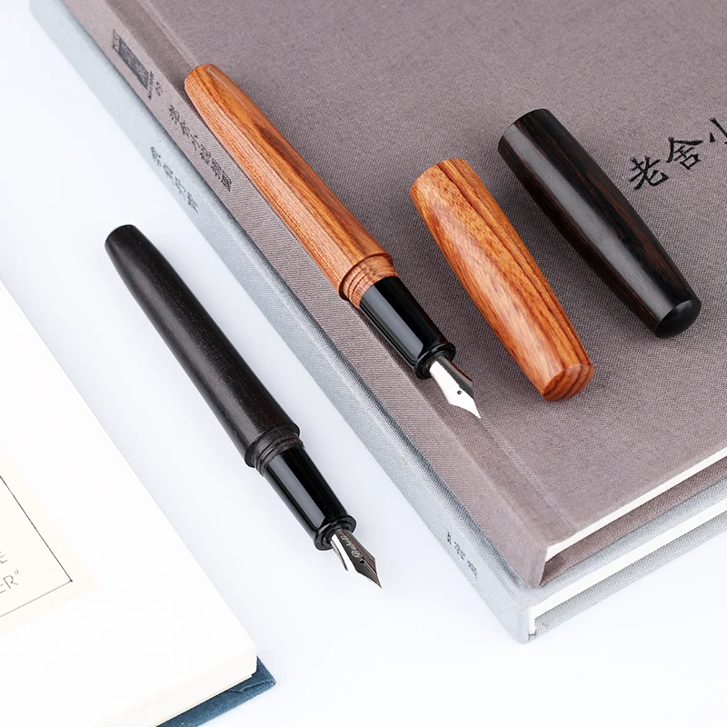 

Handmade Rosewood Fountain Pen EF Nib 0.38mm Financial Pens Portable Short Pen Luxury Creative Business Office Gift