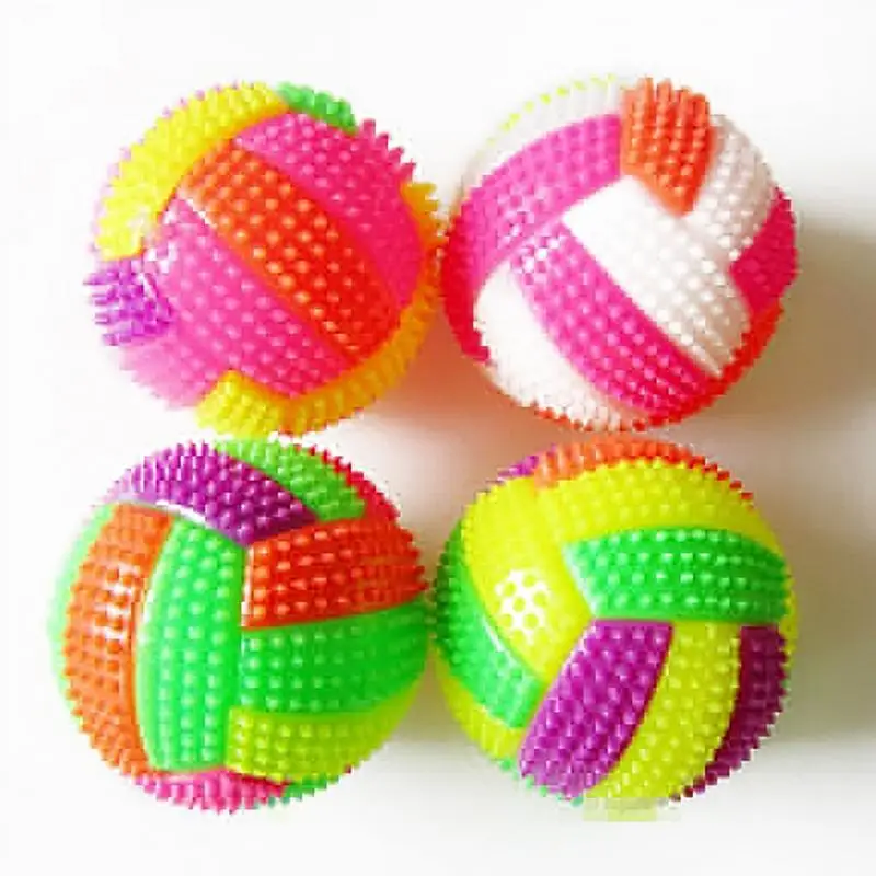 

1PCS LED BiBi Sound Volleyball Flashing Light Up Color Changing Bouncing Hedgehog Ball Kids Toys For Baby Kid 6.5cm