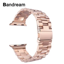 Ремешок из нержавеющей стали для iWatch Apple Watch, 38 мм, 40 мм, 42 мм, 44 мм, серия 5, 4, 3, 2, 1, ремешок на запястье, браслет из розового золота