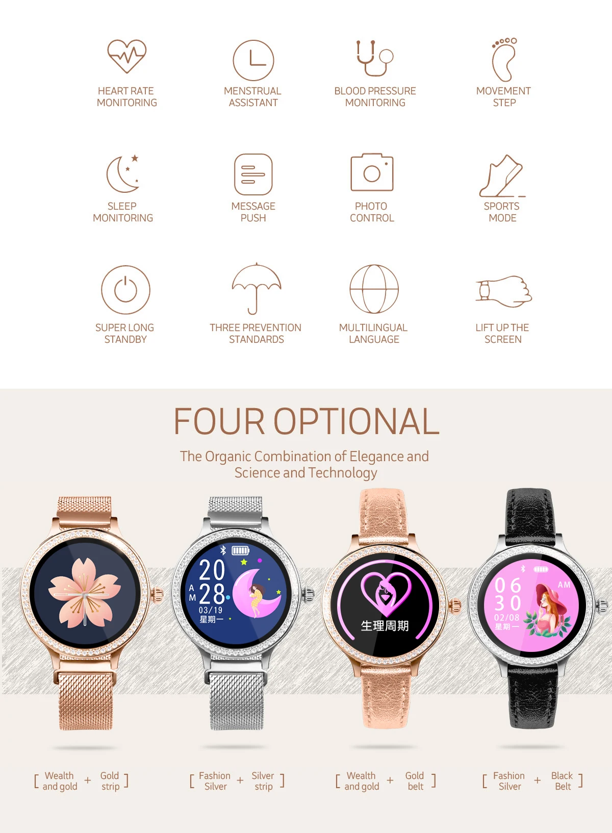 daisy ladies diamond smartwatch