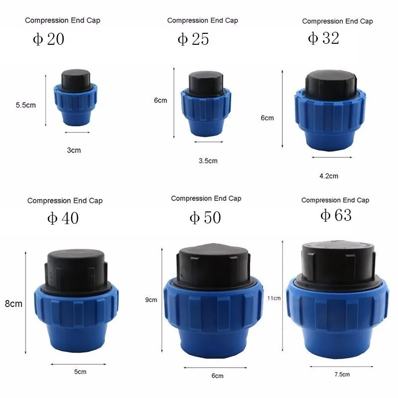 1 шт. HDPE компрессионные концевые крышки пластиковые PP воды стоп Оросительная Труба быстрый разъем микро Спринклерные фитинги вилка