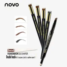 Novo двухсторонний пластиковый карандаш для бровей прочный мягкий Silty нежный равномерно водонепроницаемый против морщин татуировки художественная палитра