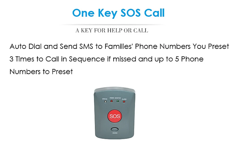 Elder Alarm Беспроводная GSM SMS домашняя охранная сигнализация с 6 кнопки SOS для пожилых людей уход аварийная система вызова