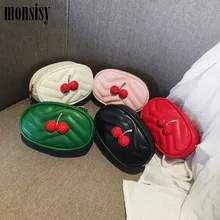 

Monsisy Children Waist Packs Girls Fanny Bag Fashion Cherry Chest Bag for Kids Toy Gifts Baby Wallet Money Waist Bags Belt Pack