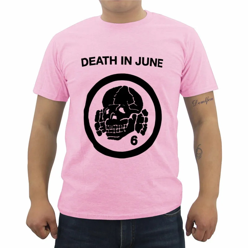 Футболка Impact Death In June Skull 6 футболка с мультяшным персонажем летняя Мужская хлопковая футболка с коротким рукавом Забавные футболки