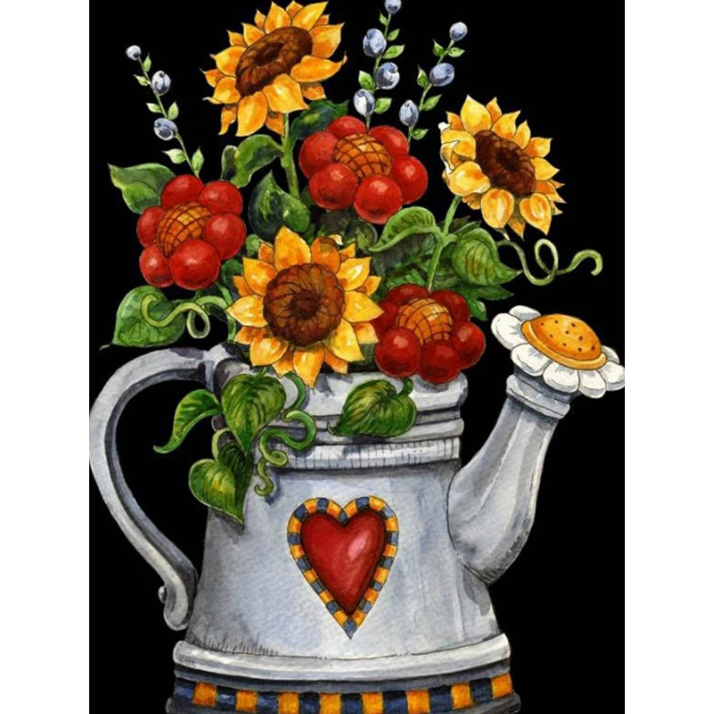 5D DIY Diamond Painting Full Drill Square Flower Embroidered Sunflower Rhinestone Home Decoration a1053 | Дом и сад