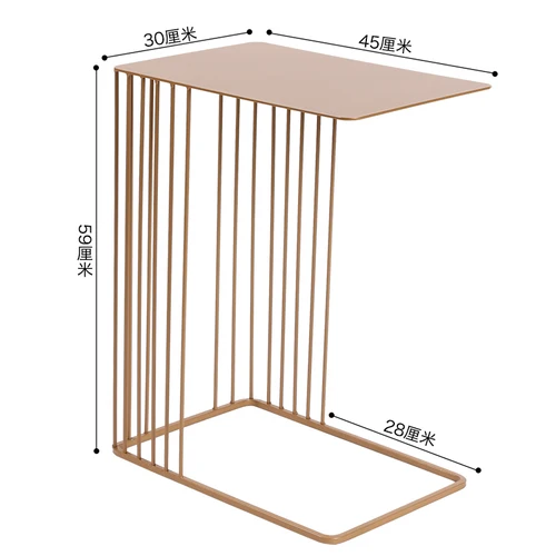 Креативный журнальный столик из кованого железа, современный минималистичный маленький столик, прикроватный столик для спальни, угловой столик для дивана, WF610216 - Цвет: Golden brown