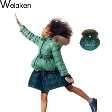 Fashion Girl Winter Down Jackets Coats Warm Baby Girl Thick Duck Down Kids Jacket Fur Collar Children Outerwears for Cold Winter
