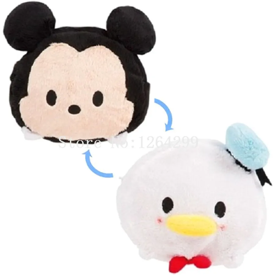 

New Fashion Tsum Tsum Mickey and Donald Duck Girls Woman Small Reversible Plush Stuffed Cosmetic Bags Cases For Children