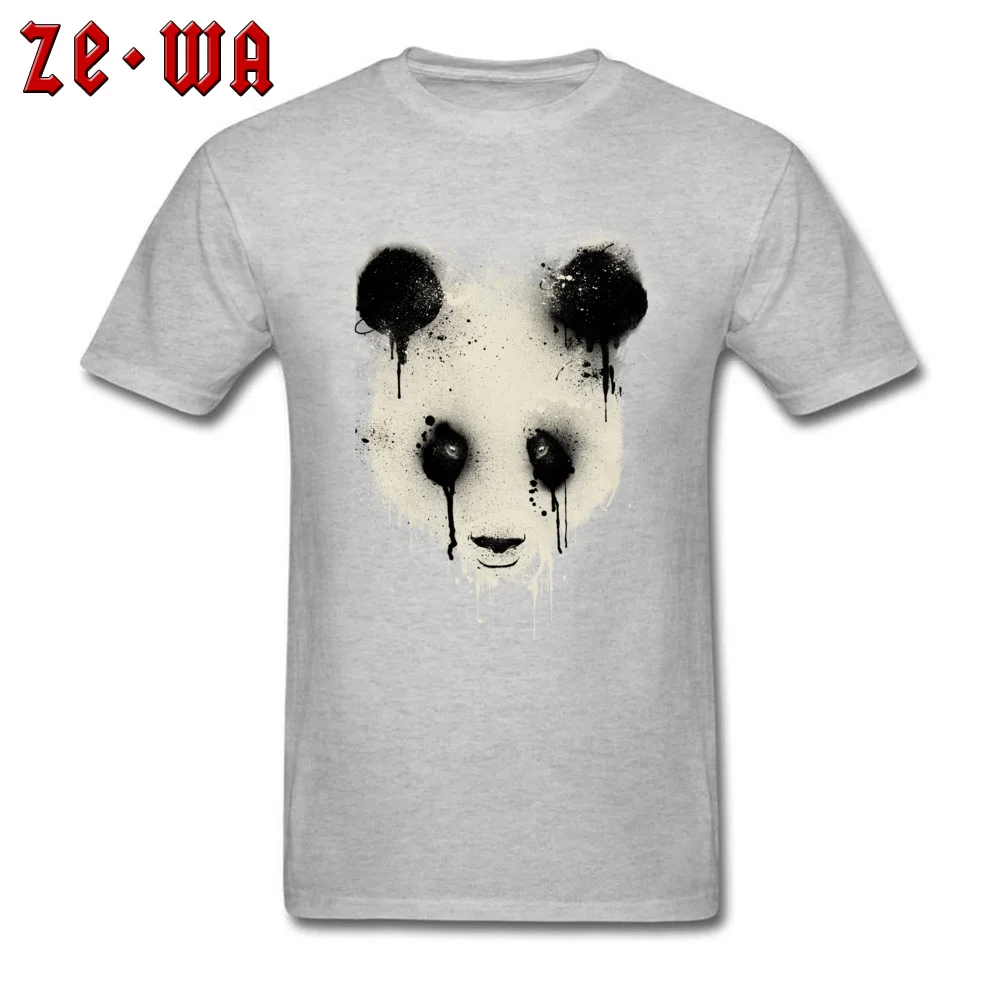 Panda Drip 100% Cotton T-shirts for Men Short Sleeve Customized Tops Shirts Rife Summer Round Collar Tee-Shirt Fashionable Panda Drip grey
