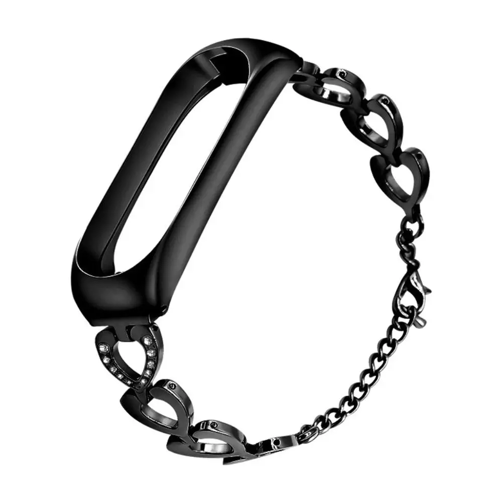 Браслет из нержавеющей стали для Xiaomi Mi Band 3 ремешок со стразами смарт-часов модный