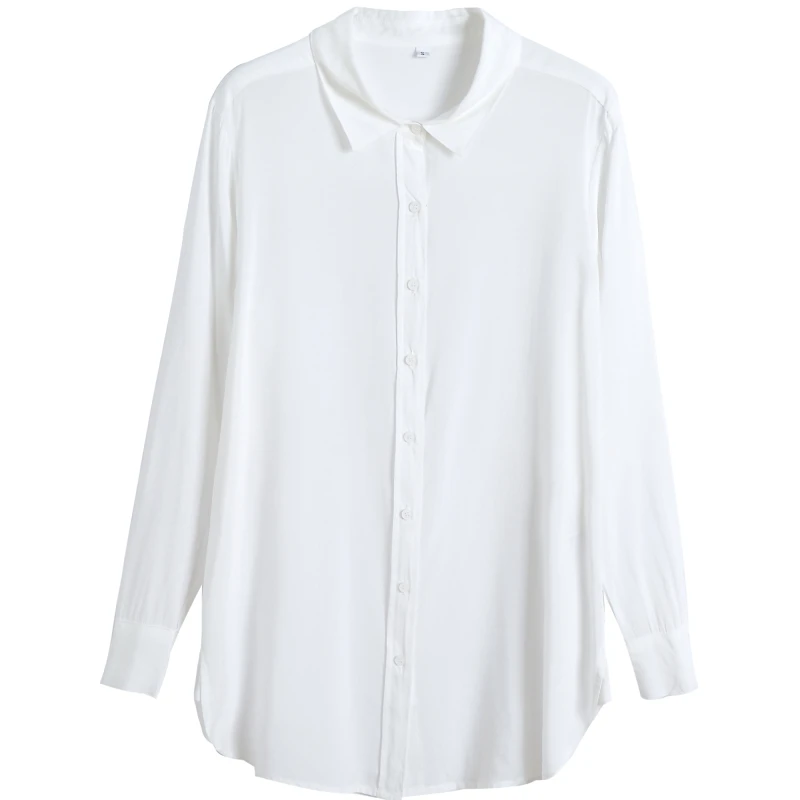 Сексуальная Женская одежда для сна, Повседневная Ночная рубашка с отложным воротником и длинным рукавом, ночная рубашка, Повседневная Ночная рубашка на пуговицах, белая рубашка