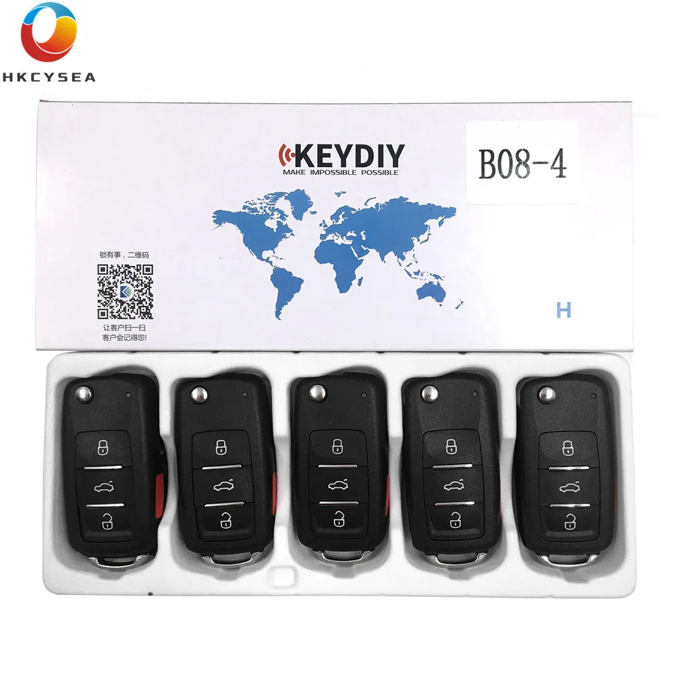 

HKCYSEA 5pcs/lot Original B Series Remote Control B08-4 KD Remote Key 3+1 Button for KD900 KD900+ URG200 KD-X2 Key Programmer