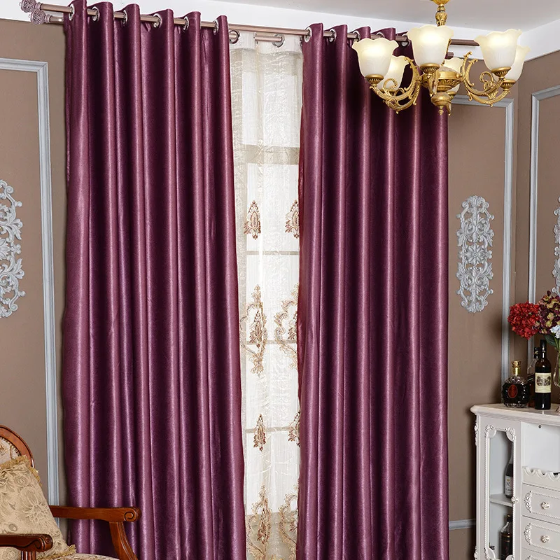

Custom Made Brand Shading Cotton Luxury Flocked Cotton Linen Blackout Curtain for Living Room Bedroom Window Curtains 20 colors