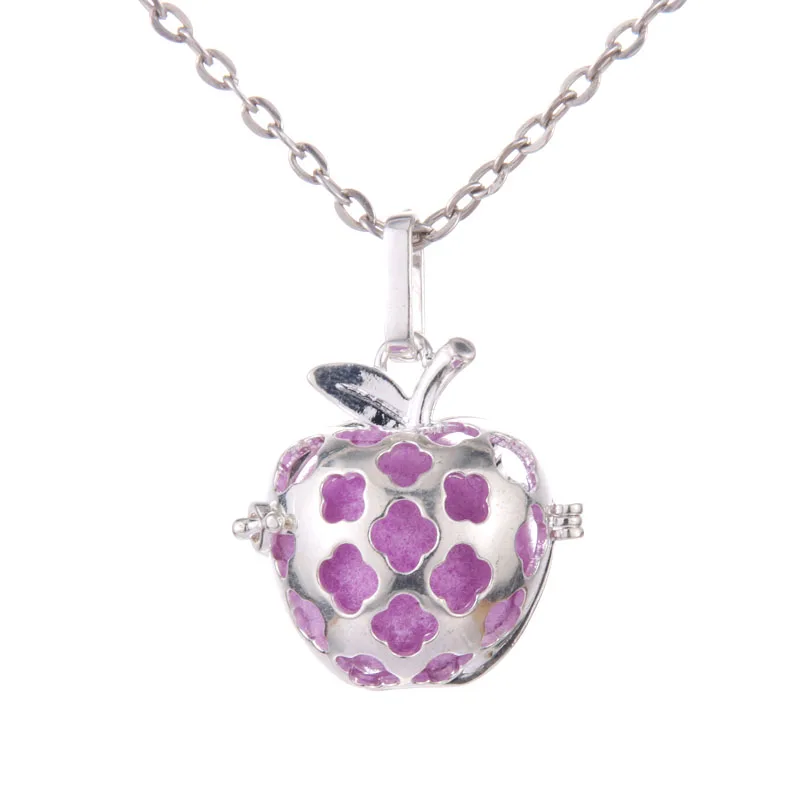 Rhinestone Mexico Ball Aromatherapy Jewelry Essential Oil Diffuser Necklace Pregnancy Lockets Pendant Necklace Pregnancy Balls - Окраска металла: N2326-SILVER