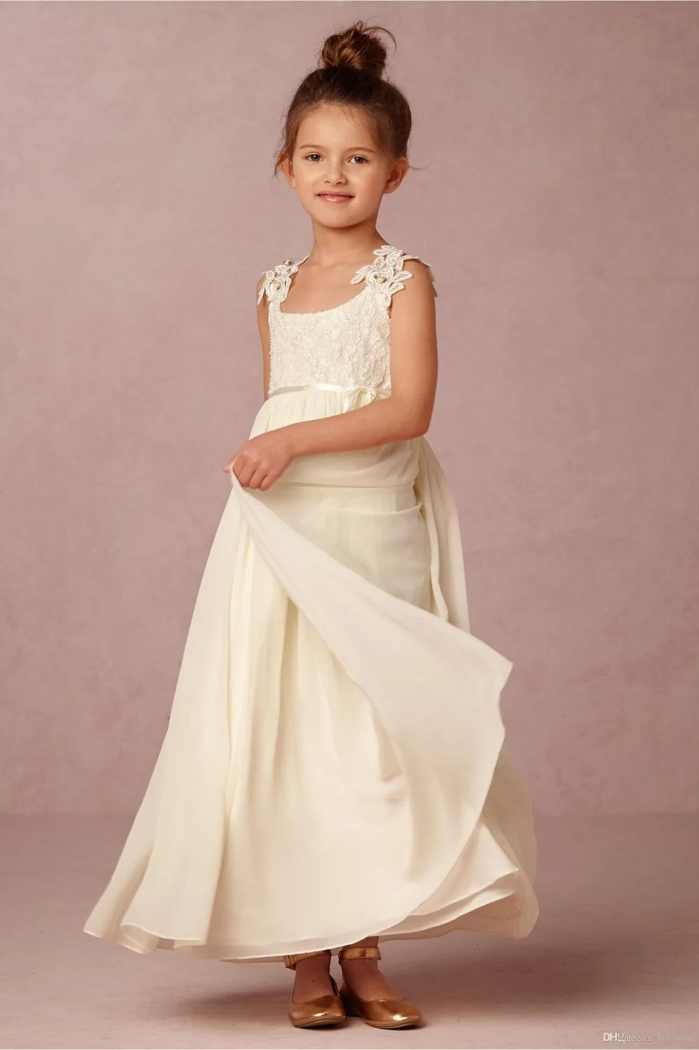 2016 Ivory Flower Girl Dresses Square Neck Little Girl ...